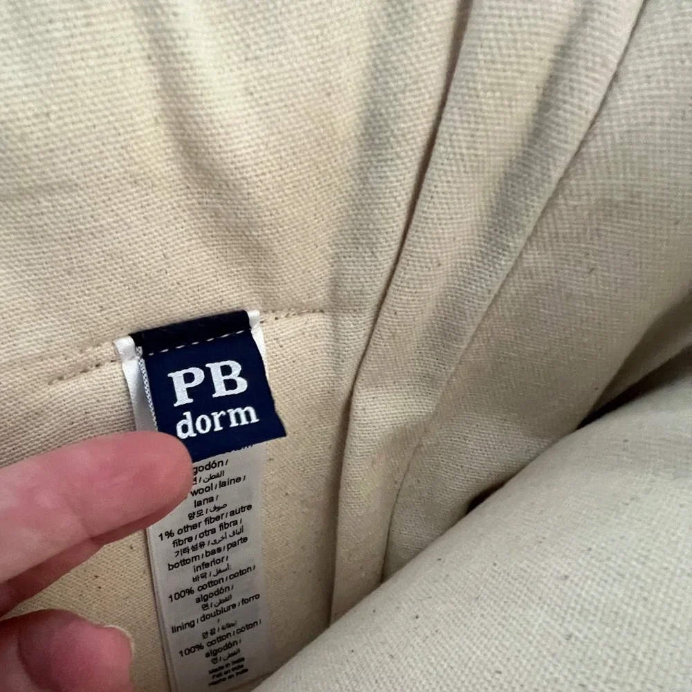 Pottery Barn Lot of 2 PB Dorm Woven Shag Tufted Storage Utility Bin 24x26 NEW